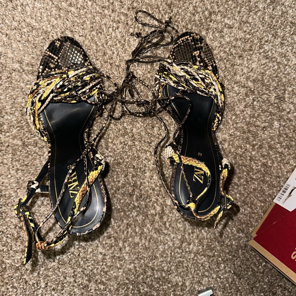 Multicolour wrap around heel from Zara